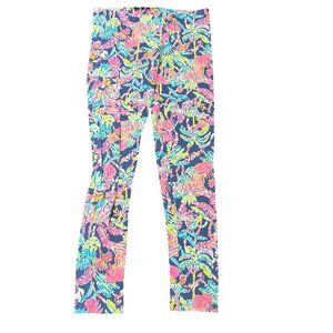 Lilly Pulitzer Girls Floral Print Leggings Size L 8-10 Stretchy & Comfortable